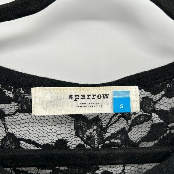 ANTHROPOLOGIE Sparrow Lambswool Faire Isle Stripe Lace Knit Sweater Dress Small - Picture 7 of 8